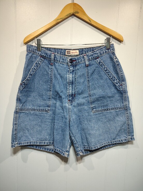 Faded Glory Pants - Vintage Faded Glory Denim Jorts High Waisted Cargo Carpenter Shorts Size 11/12